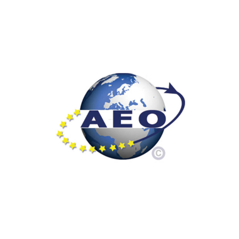 Logo AEO, autorizzazione AEO – Authorized Economic Operator, garantisce il rigoroso rispetto delle normative doganali e sulla sicurezza dei prodotti